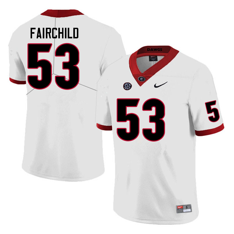 Men #53 Dylan Fairchild Georgia Bulldogs College Football Jerseys Sale-White